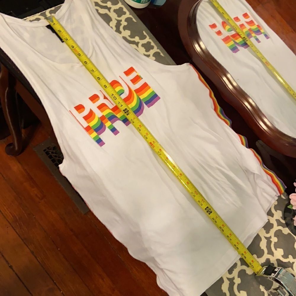Pride Tank Top Large White Rainbow 🌈 - Picture 7 of 7